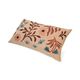 Coussin brodé, velours de coton bio, dahlia, 50 x 30 cm