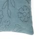 Coussin brodé, velours de coton bio, bleu, 50 x 30 cm