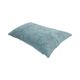 Coussin brodé, velours de coton bio, bleu, 50 x 30 cm