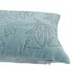 Coussin brodé, velours de coton bio, bleu, 50 x 30 cm