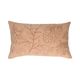 Coussin brodé, velours de coton bio, rose, 50 x 30 cm