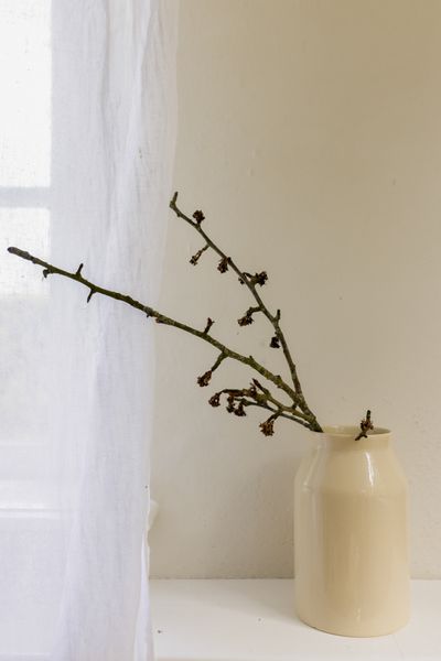 Vase, céramique, gris silex, Ø 14 x 23 cm