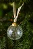 Kerstbal, glas, geëtste maan, sterren en stippen, Ø6,5 cm
