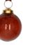 Kerstbal, glas, geëtste maan, sterren en stippen, roodbruin, Ø6 cm