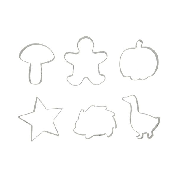 Emporte-pièce, oie/étoile, acier inox recyclé, ensemble de 6 pcs