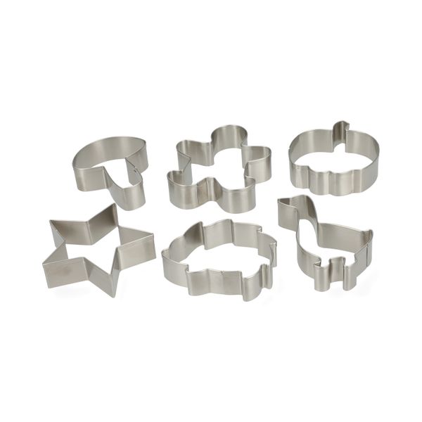 Emporte-pièce, oie/étoile, acier inox recyclé, ensemble de 6 pcs