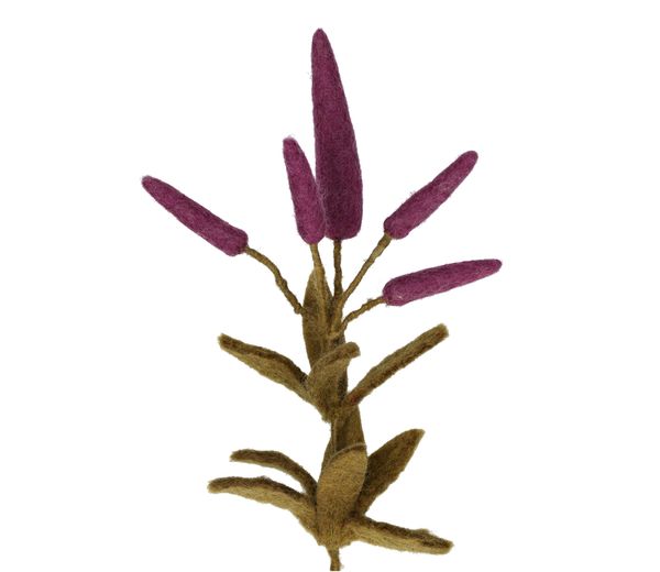 Fleur, feutrine, véronique, violet, 35 cm