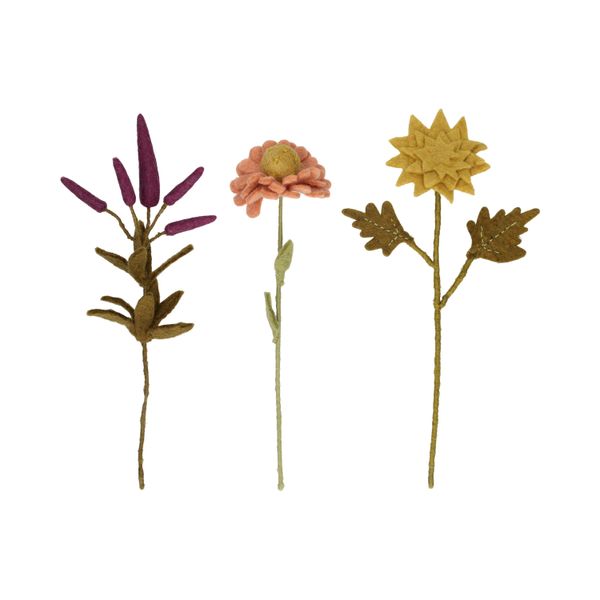 Fleur, feutrine, véronique, violet, 35 cm