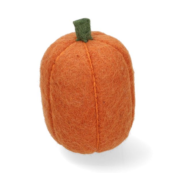 Kürbis länglich, Filz, orange, 9 cm