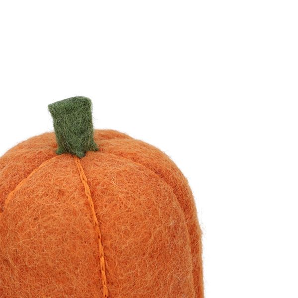 Kürbis länglich, Filz, orange, 9 cm