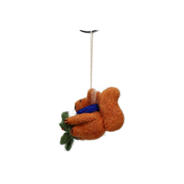 Kersthanger, vilt, eekhoorn met kerstkrans