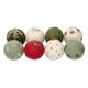 Kerstballen met takjes, vilt, set van 8, Ø5 cm