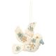 Hanger, vilt, duif met bloem, geborduurd