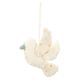 Hanger, vilt, duif met bloem, geborduurd