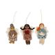 Hangers, vilt, engelen met duif, hart en kaars, set van 3