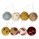 Kerstballen, vilt, met bloem, ster en maan, set van 8, Ø5 cm