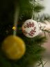 Kerstballen, vilt, met bloem, ster en maan, set van 8, Ø5 cm