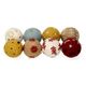 Kerstballen, vilt, met bloem, ster en maan, set van 8, Ø5 cm