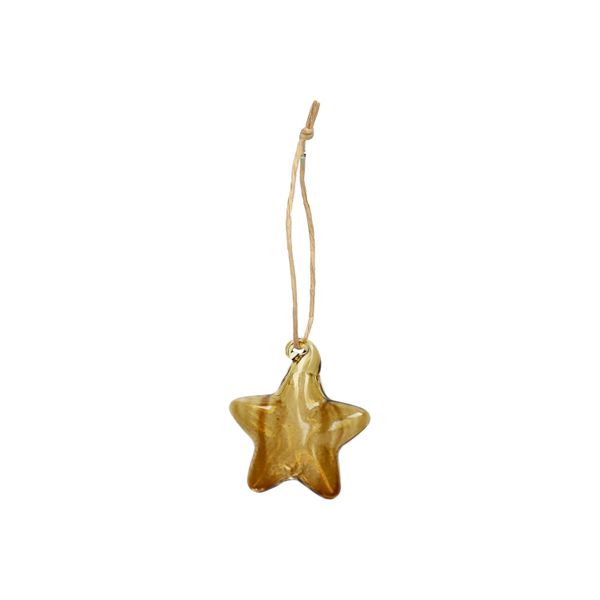 Hanger, glas, ster, geel