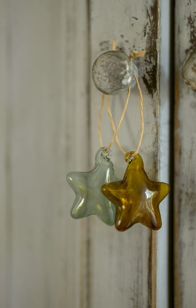 Hanger, glas, ster, geel