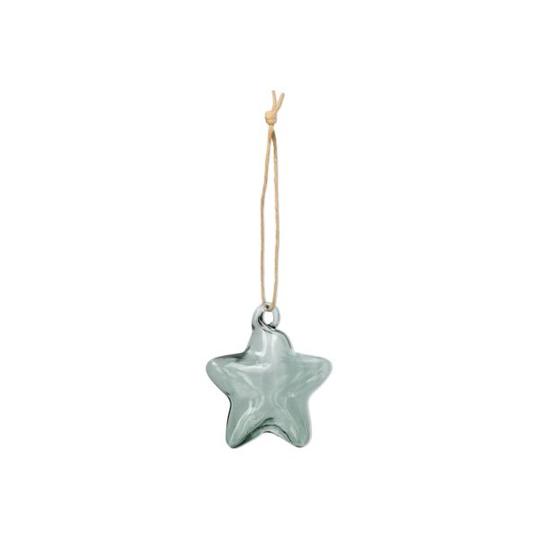 Suspension, verre, étoile, vert