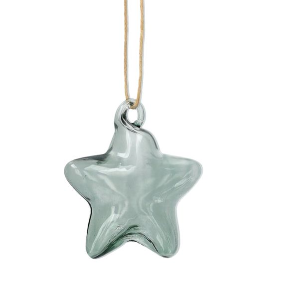 Suspension, verre, étoile, vert