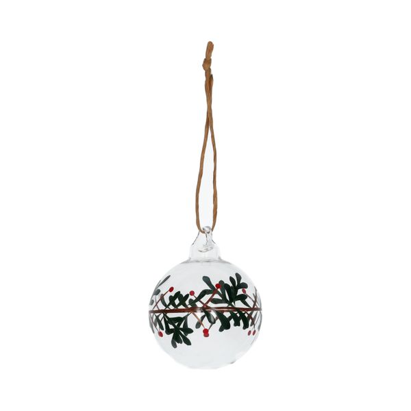 Kerstbal, glas, krans, 5 cm