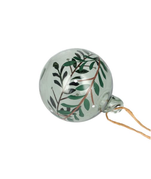 Kerstbal, glas, krans, groen