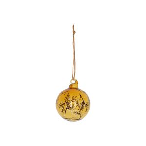 Boule de Noël, verre, baies blanches, jaune, Ø5 cm