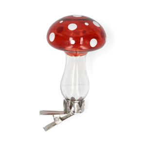 Knijper paddenstoel, glas, rood