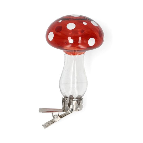 Knijper paddenstoel, glas, rood
