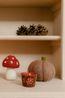 Photophore pour bougie chauffe-plat, porcelaine, rouge-brun, Ø 7,2 cm x 5,5 cm