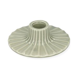 Kandelaar, porselein, geschulpt, lichtgroen, Ø10,2 cm x 3,2 cm