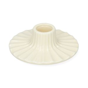 Bougeoir coquillage, porcelaine, ondulé, silex, Ø10,2X3,2 CM