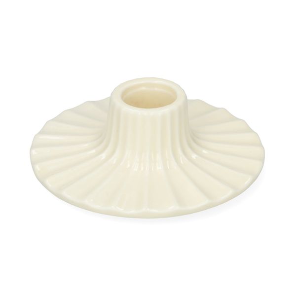 Bougeoir coquillage, porcelaine, ondulé, silex, Ø10,2X3,2 CM
