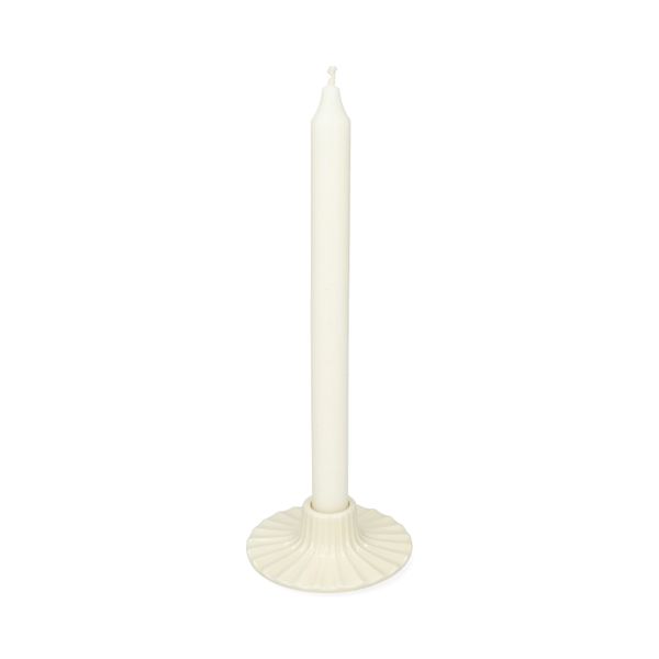 Bougeoir coquillage, porcelaine, ondulé, silex, Ø10,2X3,2 CM