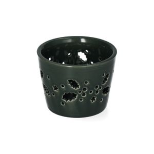 Bougeoir pour bougie chauffe-plat, porcelaine, vert, Ø7,2 cm x 5,5 cm