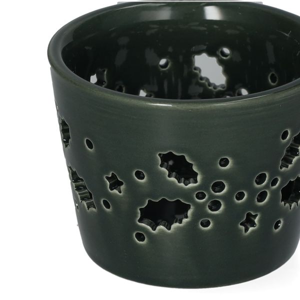 Bougeoir pour bougie chauffe-plat, porcelaine, vert, Ø7,2 cm x 5,5 cm