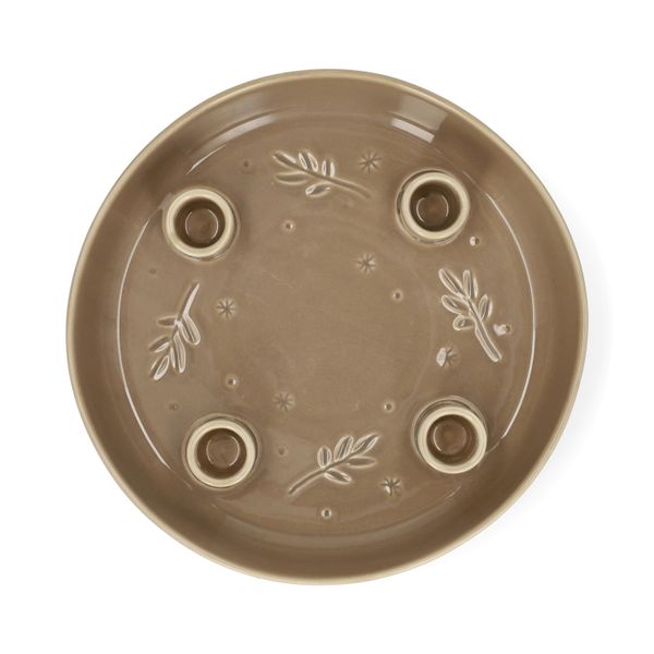 Kaarsenhouder voor 4 kaarsen, porselein, lichtbruin, 23 cm