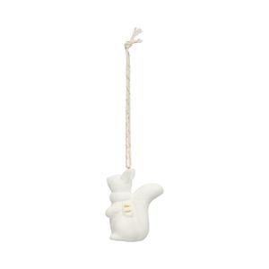 Hanger, porselein, eekhoorn, wit en goud