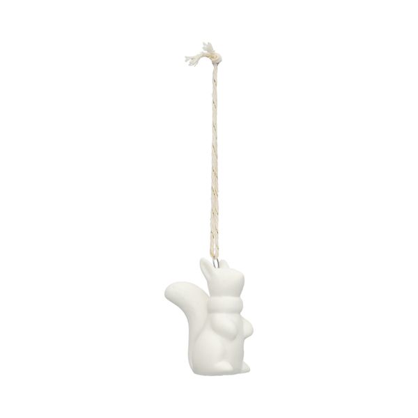 Hanger, porselein, eekhoorn, wit en goud