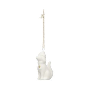 Hanger, porselein, hond, wit en goud
