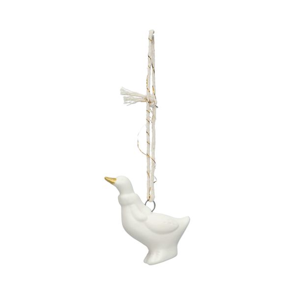 Hanger, porselein, gans, wit en goud