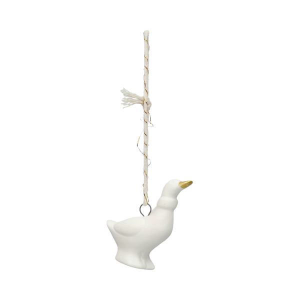 Hanger, porselein, gans, wit en goud