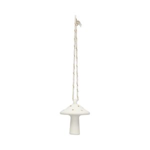 Hanger, porselein, paddenstoel, wit en goud