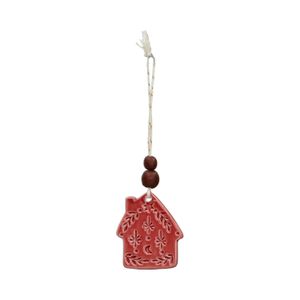 Hanger, porselein, huis, rood