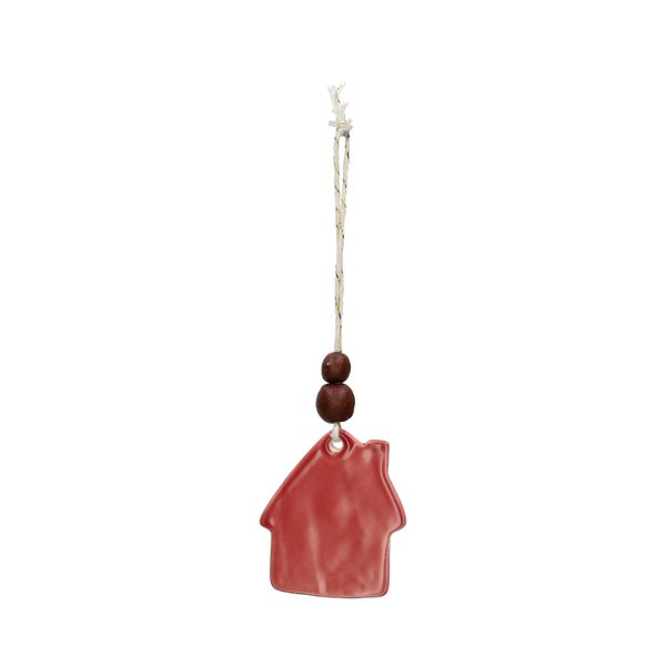 Hanger, porselein, huis, rood
