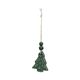 Hanger, porselein, kerstboom, groen