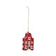 Hanger, porselein, trapgevelhuisje, rood