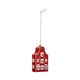 Hanger, porselein, trapgevelhuisje, rood